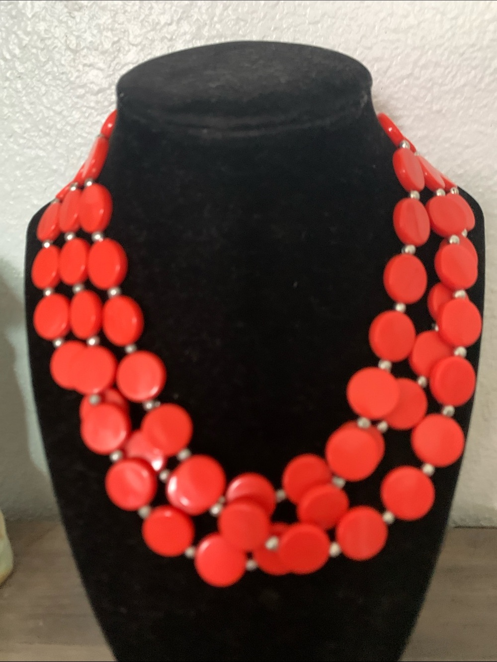 Orange Multi-Strand Disc Necklace - Women Jewelry